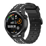 Strap-it® Huawei Watch GT sport gesp band (zwart/wit)