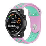 Strap-it® Huawei Watch GT sport band (roze/aqua) Strap-it® Huawei Watch GT sport band (roze/aqua)