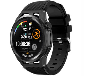 Strap-it® Huawei Watch GT siliconen bandje (zwart)