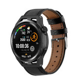 Strap-it® Huawei Watch GT leren band (strak-zwart) Strap-it® Huawei Watch GT leren band (strak-zwart)