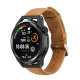 Strap-it® Huawei Watch GT leren band (bruin)