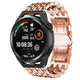 Strap-it® Huawei Watch GT stalen draak band (rosé goud)