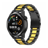 Strap-it® Huawei Watch GT stalen band (zwart/goud)