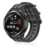 Strap-it® Huawei Watch GT nylon gesp band (zwart/grijs)