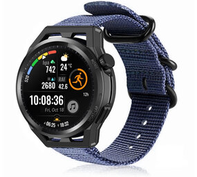 Strap-it® Huawei Watch GT nylon gesp band (blauw) Strap-it® Huawei Watch GT nylon gesp band (blauw)