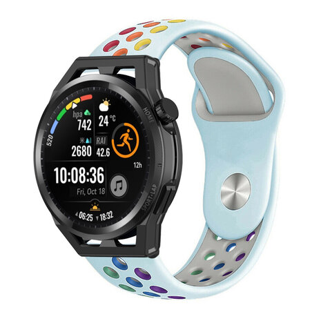 Strap-it® Strap-it Huawei Watch GT sport band (lichtblauw kleurrijk) Strap-it® Strap-it Huawei Watch GT sport band (lichtblauw kleurrijk)