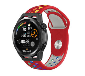 Strap-it® Huawei Watch GT sport band (rood kleurrijk) Strap-it® Huawei Watch GT sport band (rood kleurrijk)