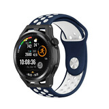 Strap-it® Huawei Watch GT sport band (blauw/wit)