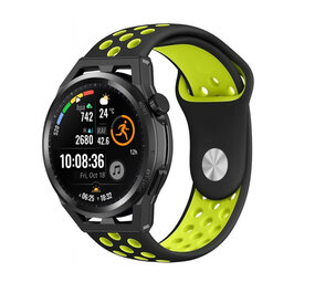 Strap-it® Huawei Watch GT sport band (zwart/geel)
