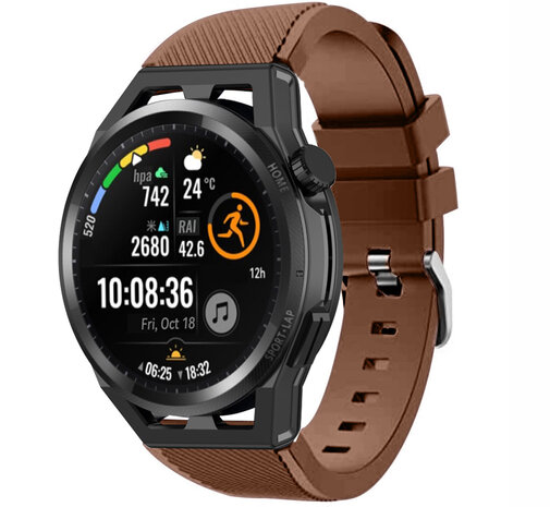 Strap-it® Strap-it Huawei Watch GT siliconen bandje (koffiebruin)