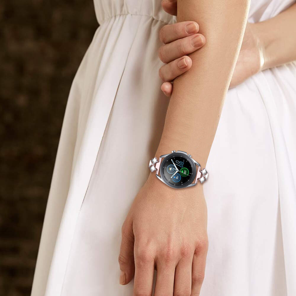 Strap-it® Strap-it Steel Diamond Huawei Watch GT bandje (roze)