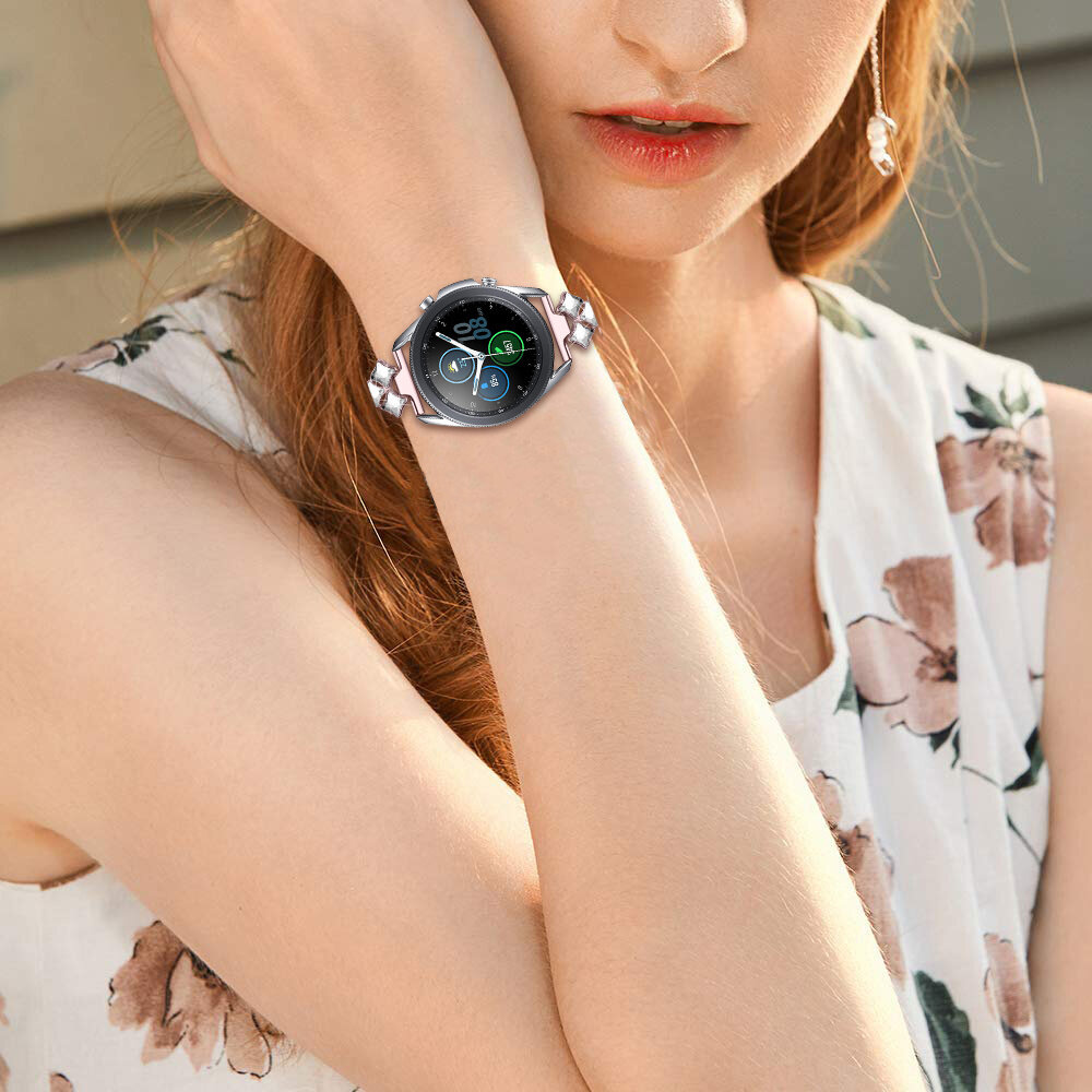 Strap-it® Strap-it Steel Diamond Huawei Watch GT bandje (roze)