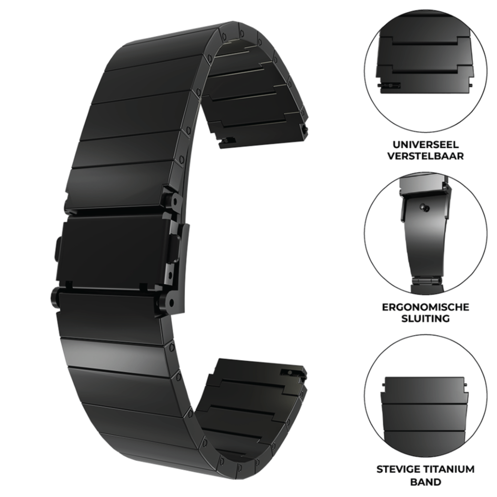 Strap-it® Strap-it Huawei Watch GT luxe titanium band (grafiet) Strap-it® Strap-it Huawei Watch GT luxe titanium band (grafiet)
