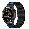 Strap-it® Strap-it Huawei Watch GT stalen band (zwart/blauw) Strap-it® Strap-it Huawei Watch GT stalen band (zwart/blauw)