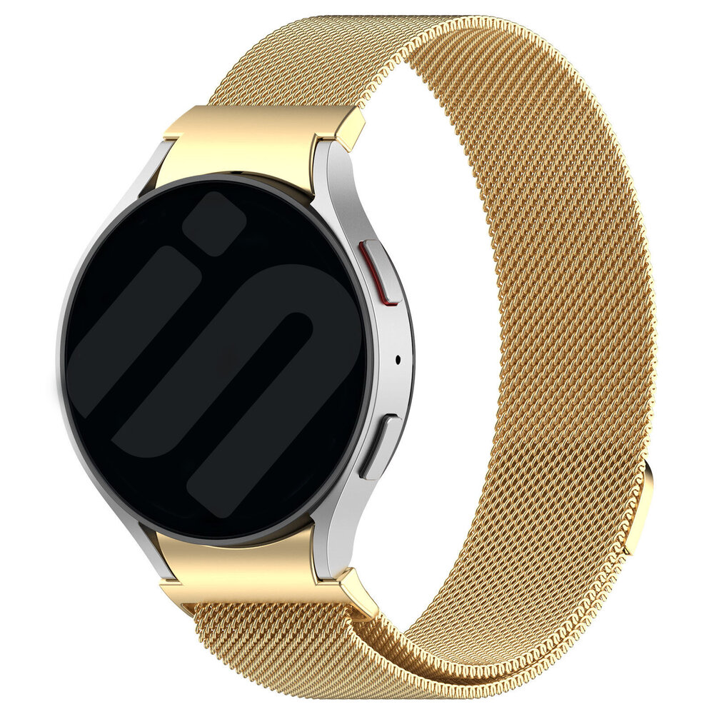 Strap-it® Strap-it Samsung Galaxy Watch 6 44mm 'One push' Milanese band (goud)
