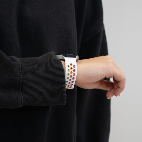 Bandz Bandz Xiaomi Amazfit Bip sport band 'Deluxe' (wit/rainbow)