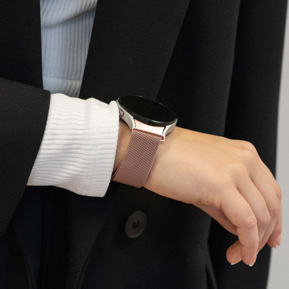 Bandz Bandz Samsung Galaxy Watch 6 - 44mm Milanese loop band (roze)