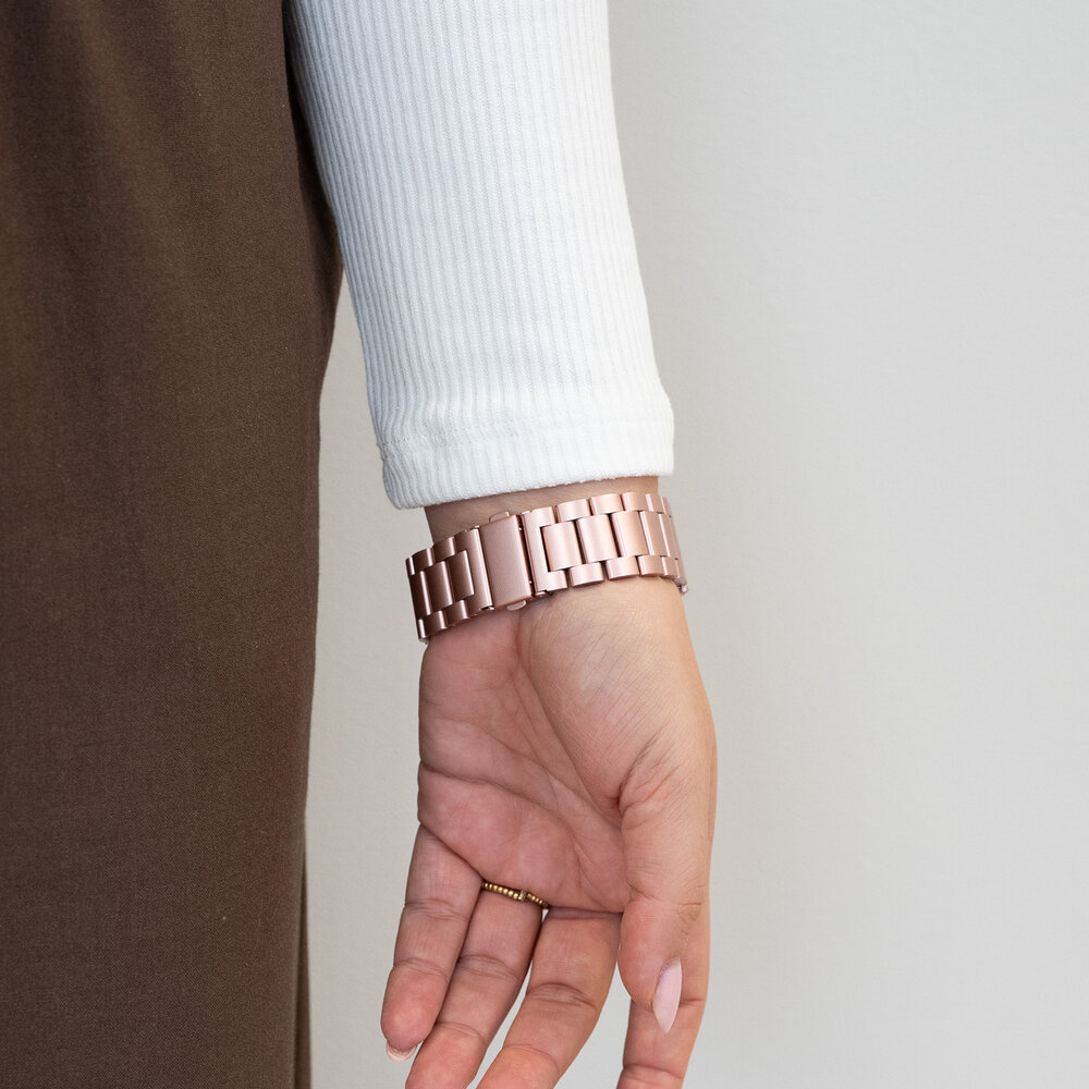 Bandz Bandz Samsung Galaxy Watch 4 40mm stalen band 'Classic' (roze)