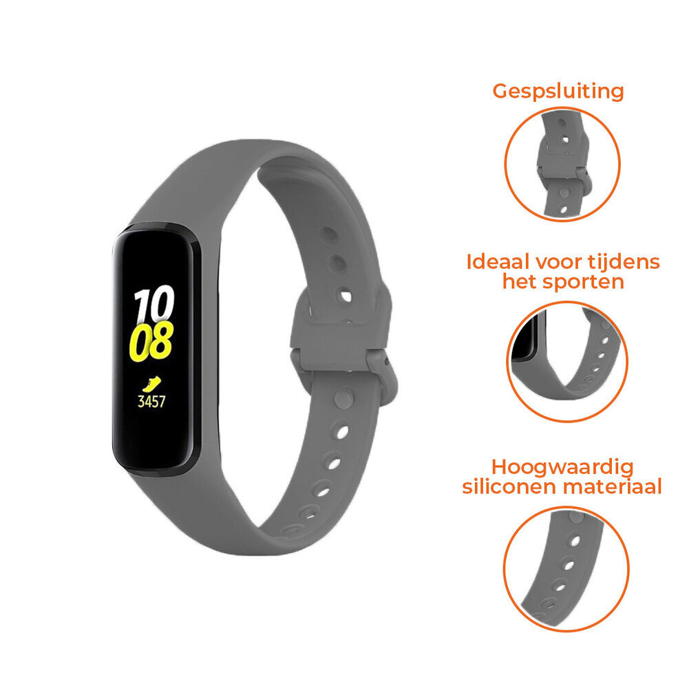 Strap-it® Strap-it Samsung Galaxy Fit 2 siliconen bandje (donkergrijs)