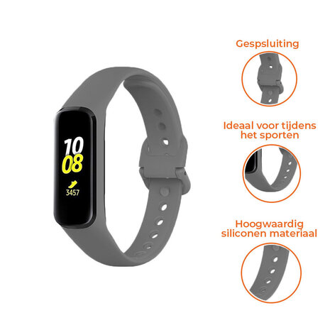 Strap-it® Strap-it Samsung Galaxy Fit 2 siliconen bandje (donkergrijs)