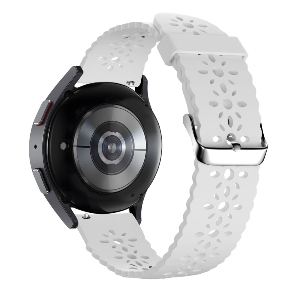 Bandz Bandz Amazfit GTR Mini siliconen band met bloemenpatroon (wit)