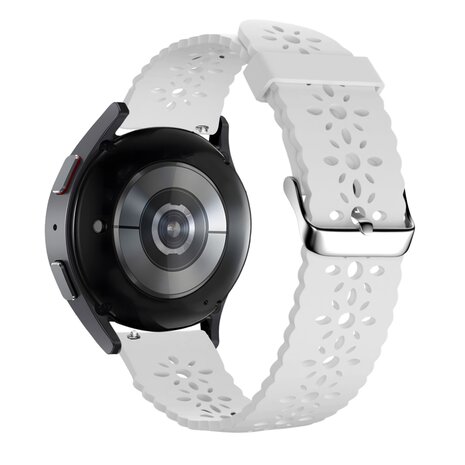 Bandz Bandz Amazfit GTR Mini siliconen band met bloemenpatroon (wit)