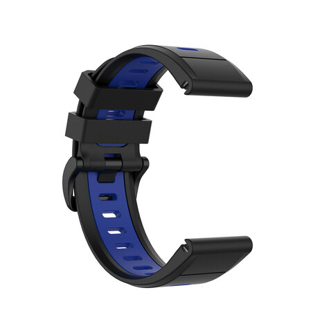 Strap-it® Strap-it Garmin Epix Pro (Gen 2) 42mm sport gesp band (zwart/blauw)