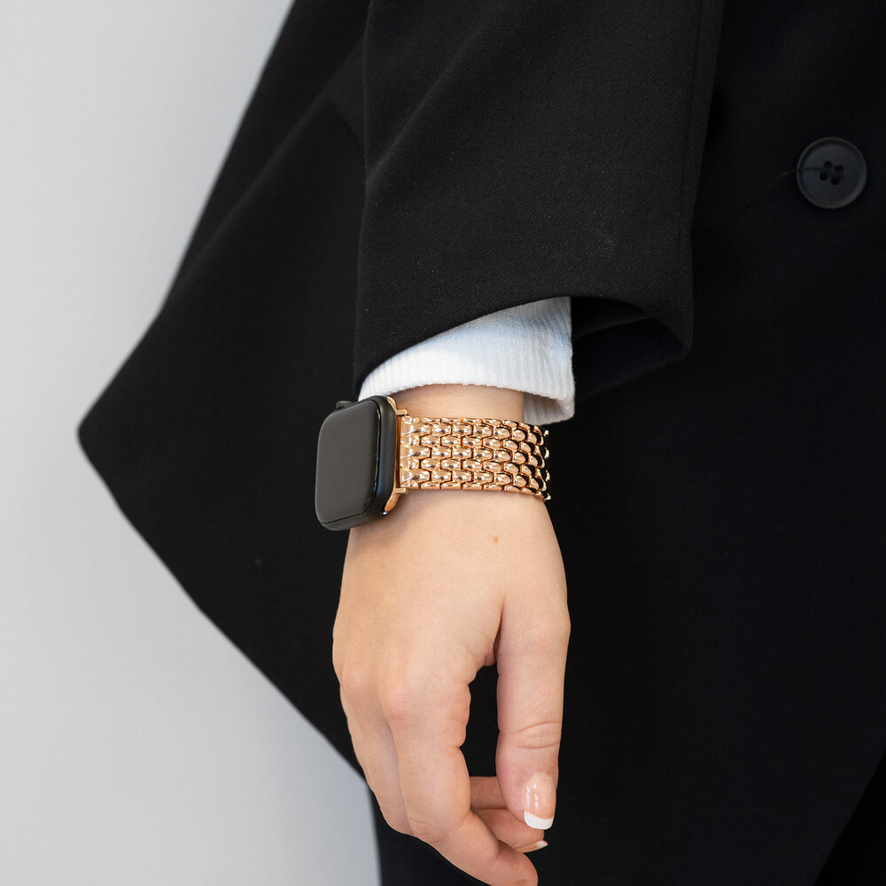 Bandz Bandz Apple Watch stalen band 'Dragon' (roségoud)