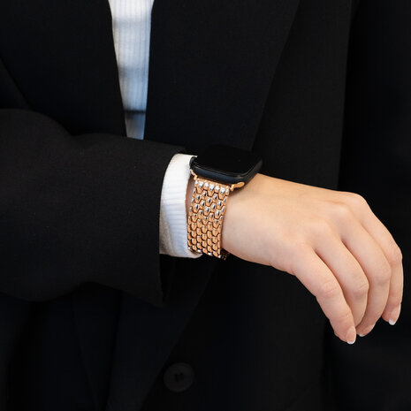 Bandz Bandz Apple Watch stalen band 'Dragon' (roségoud)