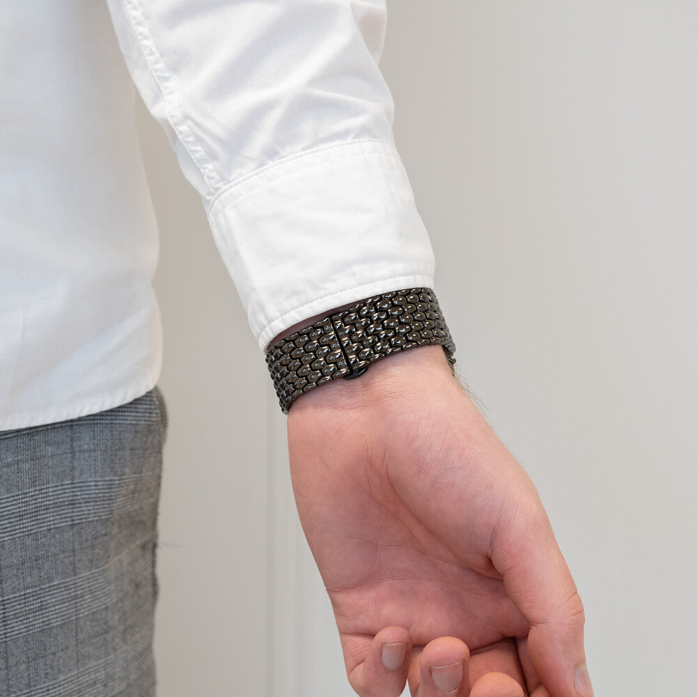 Bandz Bandz Apple Watch stalen band 'Dragon' (zwart)