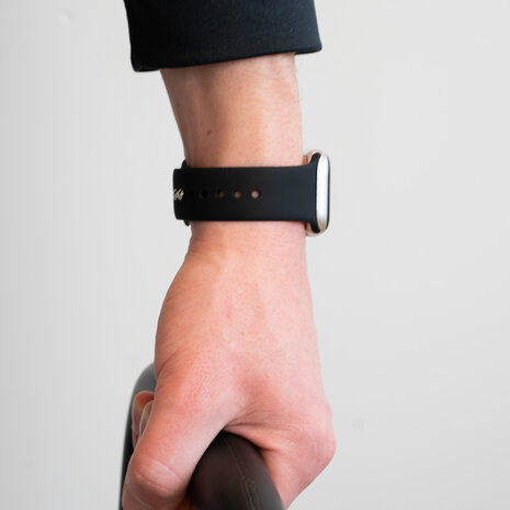 Bandz Bandz Apple Watch Dual Snap siliconen band (zwart)