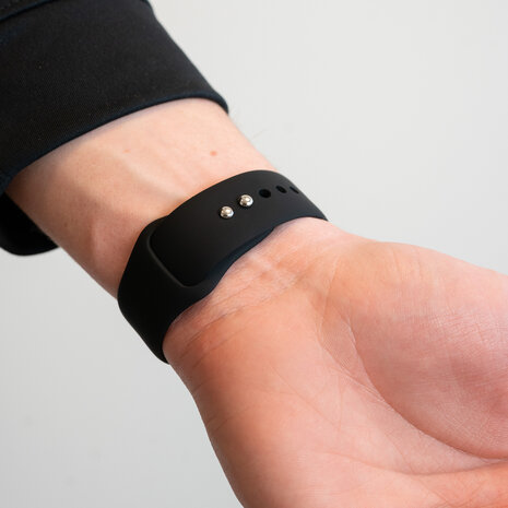 Bandz Bandz Apple Watch Dual Snap siliconen band (zwart)