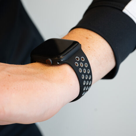 Bandz Bandz Apple Watch Dual Snap sport band (zwart/grijs)