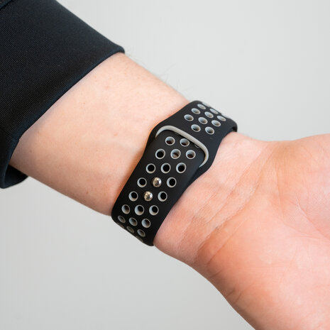 Bandz Bandz Apple Watch Dual Snap sport band (zwart/grijs)