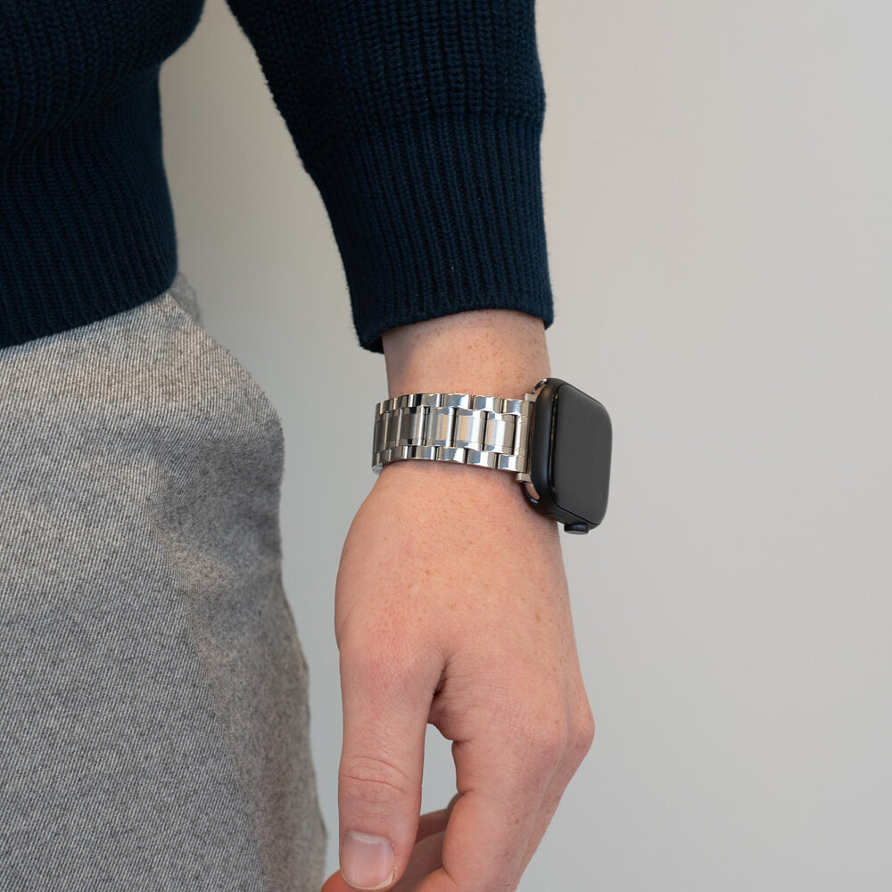 Bandz Bandz Apple Watch stalen band 'Classic' (zilver)