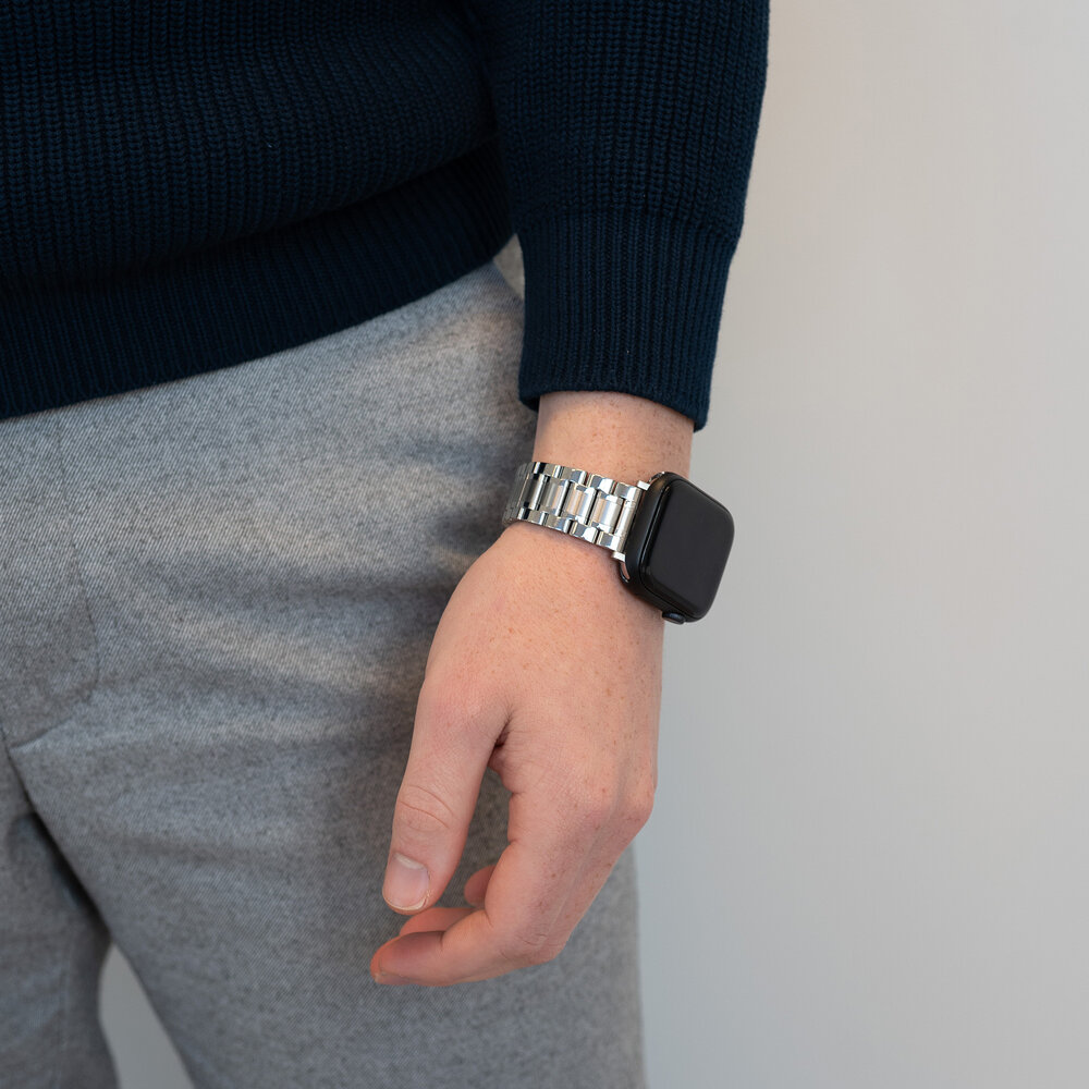 Bandz Bandz Apple Watch stalen band 'Classic' (zilver)