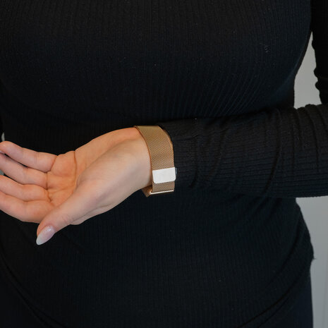 Bandz Bandz Fitbit Charge 3 Milanese loop band (roségoud) Bandz Bandz Fitbit Charge 3 Milanese loop band (roségoud)