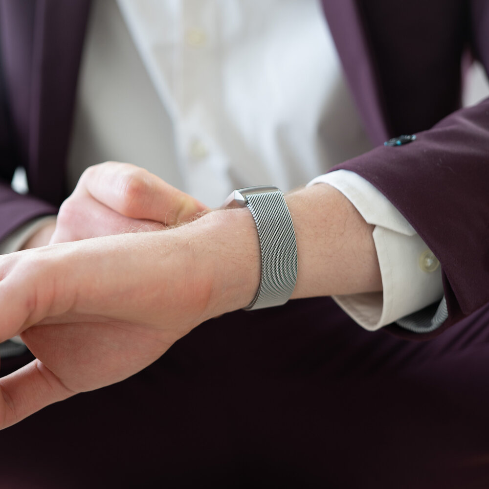 Bandz Bandz Fitbit Charge 3 Milanese loop band (zilver)