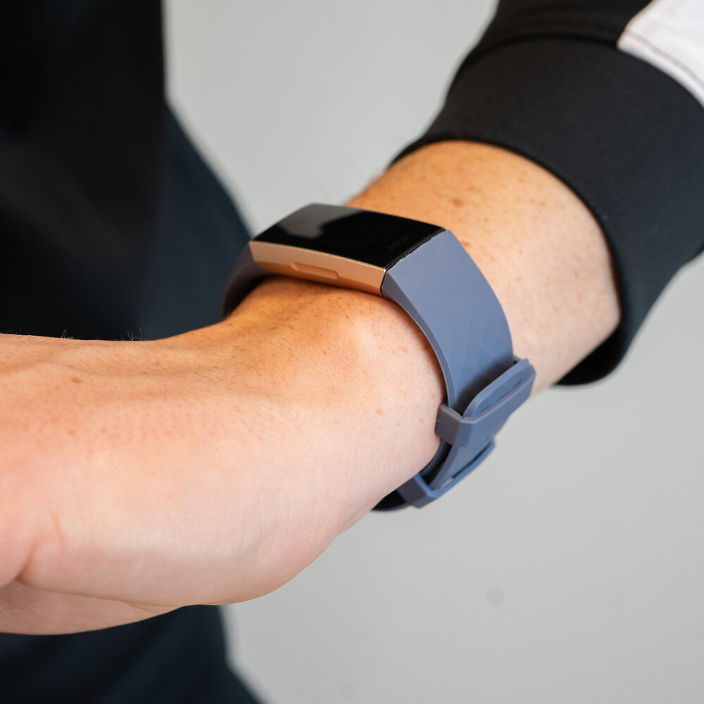 Bandz Bandz Fitbit Charge 3 siliconen band 'Classic' (grijsblauw)