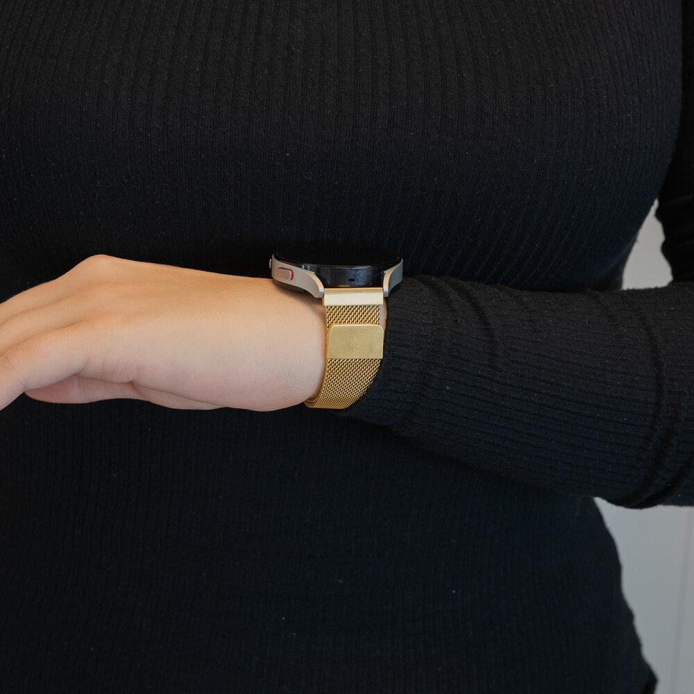 Bandz Bandz Amazfit Bip 3 Milanese loop band (goud)