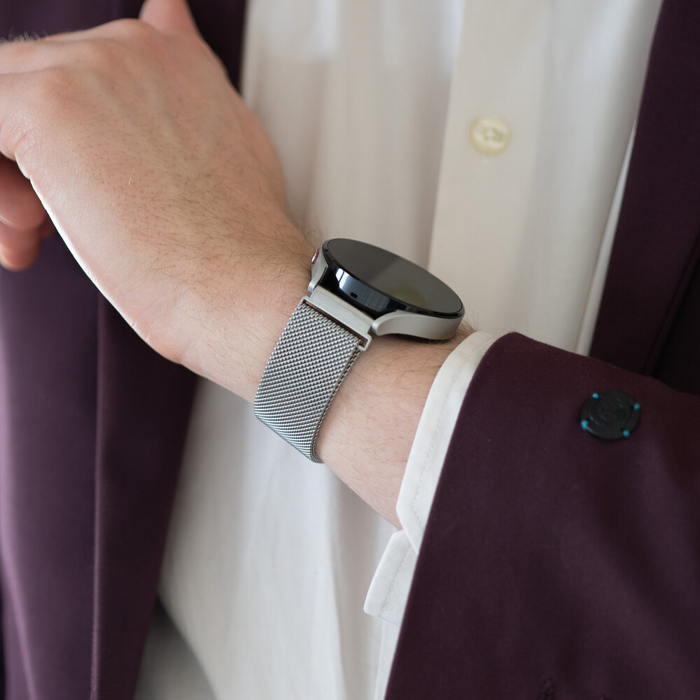 Bandz Bandz Amazfit Bip 3 Milanese loop band (zilver)