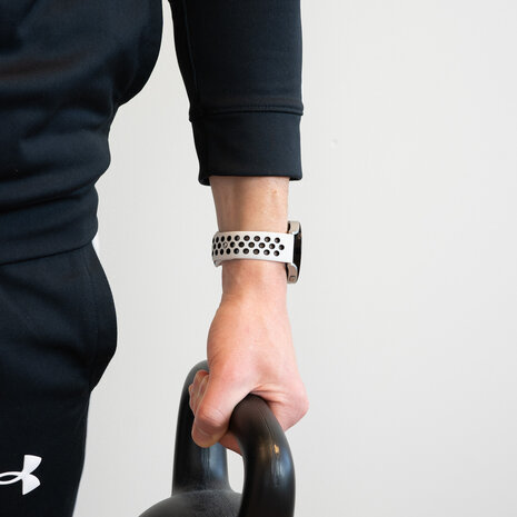 Bandz Bandz Amazfit Bip 3 sport band 'Deluxe' (wit/zwart) Bandz Bandz Amazfit Bip 3 sport band 'Deluxe' (wit/zwart)