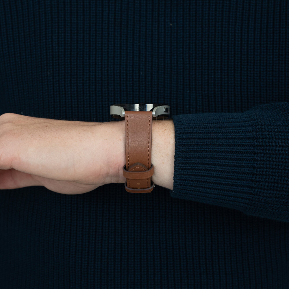 Bandz Bandz Xiaomi Watch S1 lederen band 'Deluxe' (bruin)