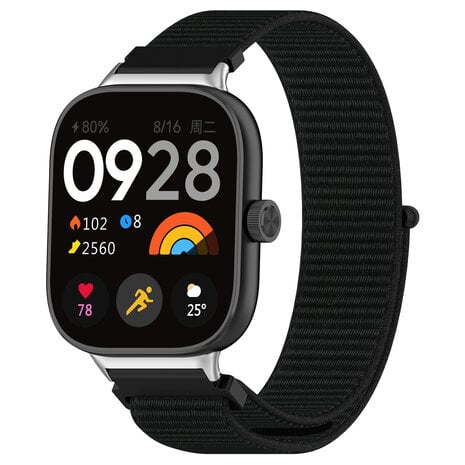 Strap-it® Strap-it Redmi Watch 4 nylon band (zwart)