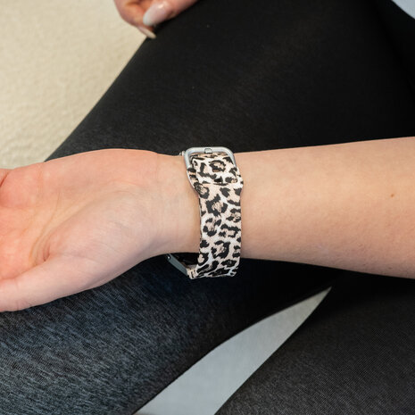 Bandz Bandz Samsung Galaxy Watch 4 - 44mm siliconen band 'Leopard'