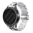 Strap-it® Strap-it Transparent Flower Samsung Galaxy Watch 6 Classic 43mm magnetisch bandje