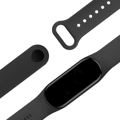Bandz Bandz Bandz Xaomi Mi Band 6 siliconen band 'Classic' (zwart)