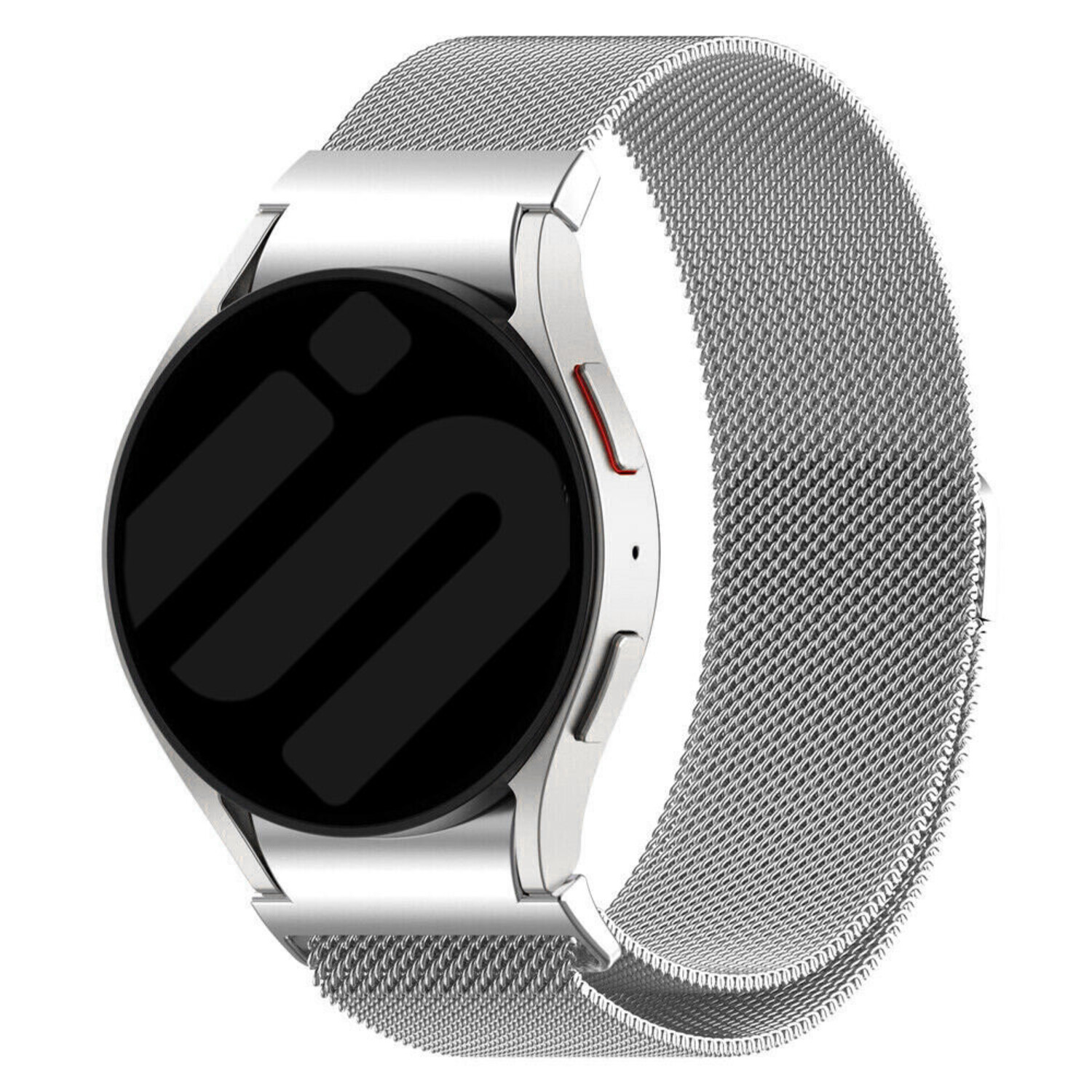 Samsung Galaxy Watch 6 40mm One push Milanese band zilver Smartwatchbanden
