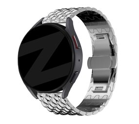 Bandz Bandz Amazfit Active stalen band 'Dragon' (zilver)