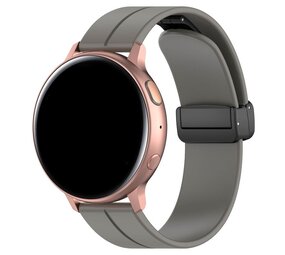 Strap-it® Huawei Watch GT 3 Pro 46mm D-buckle siliconen bandje (donkergrijs)